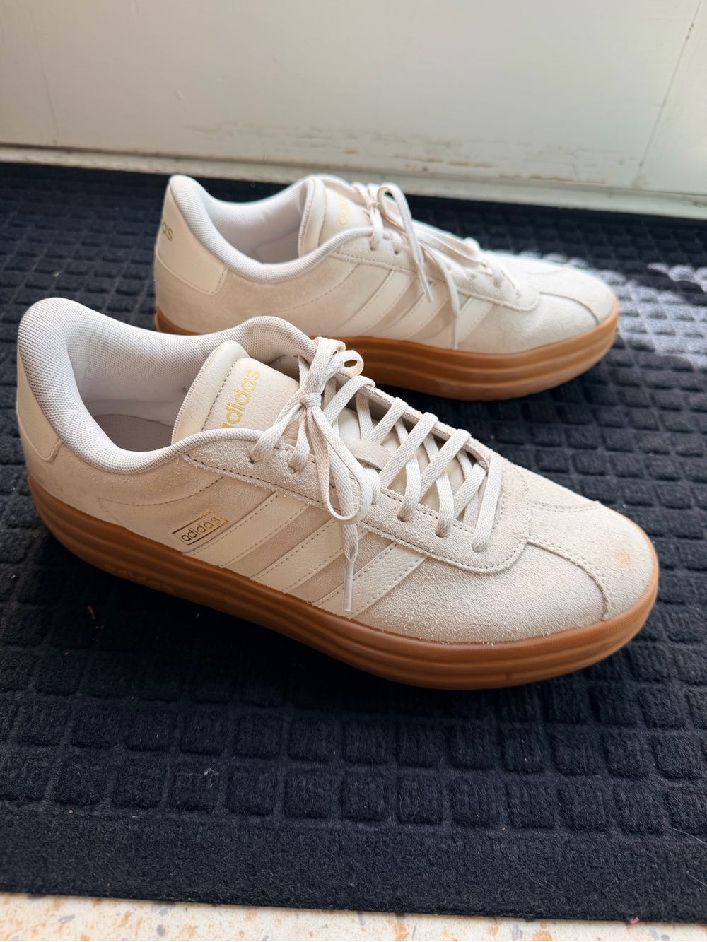 adidas Cream Suede Sneakers with Gum Sole